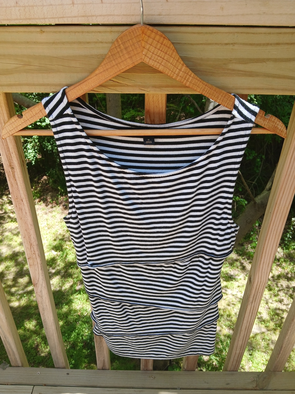 Banana Republic Black and White Striped Top